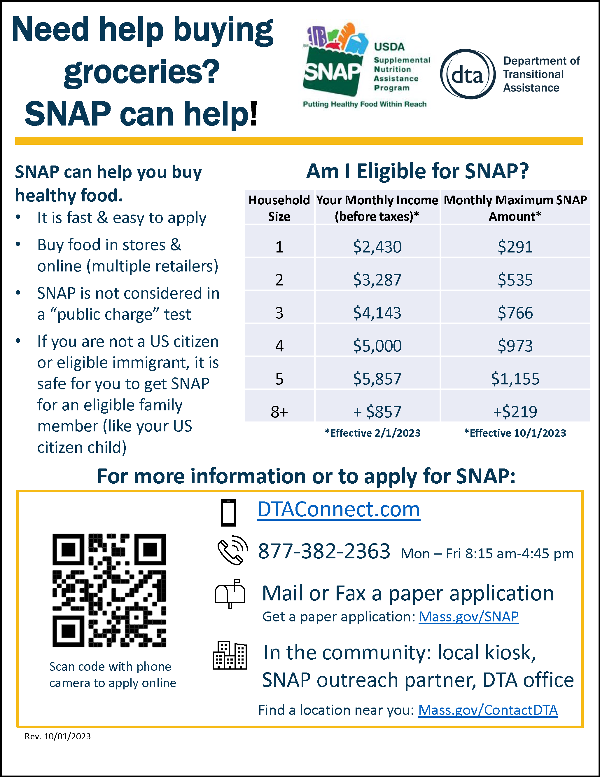 SNAP Outreach Flyers Mass.gov